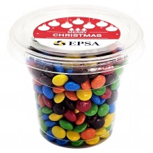 Tub filled with Mini M&Ms